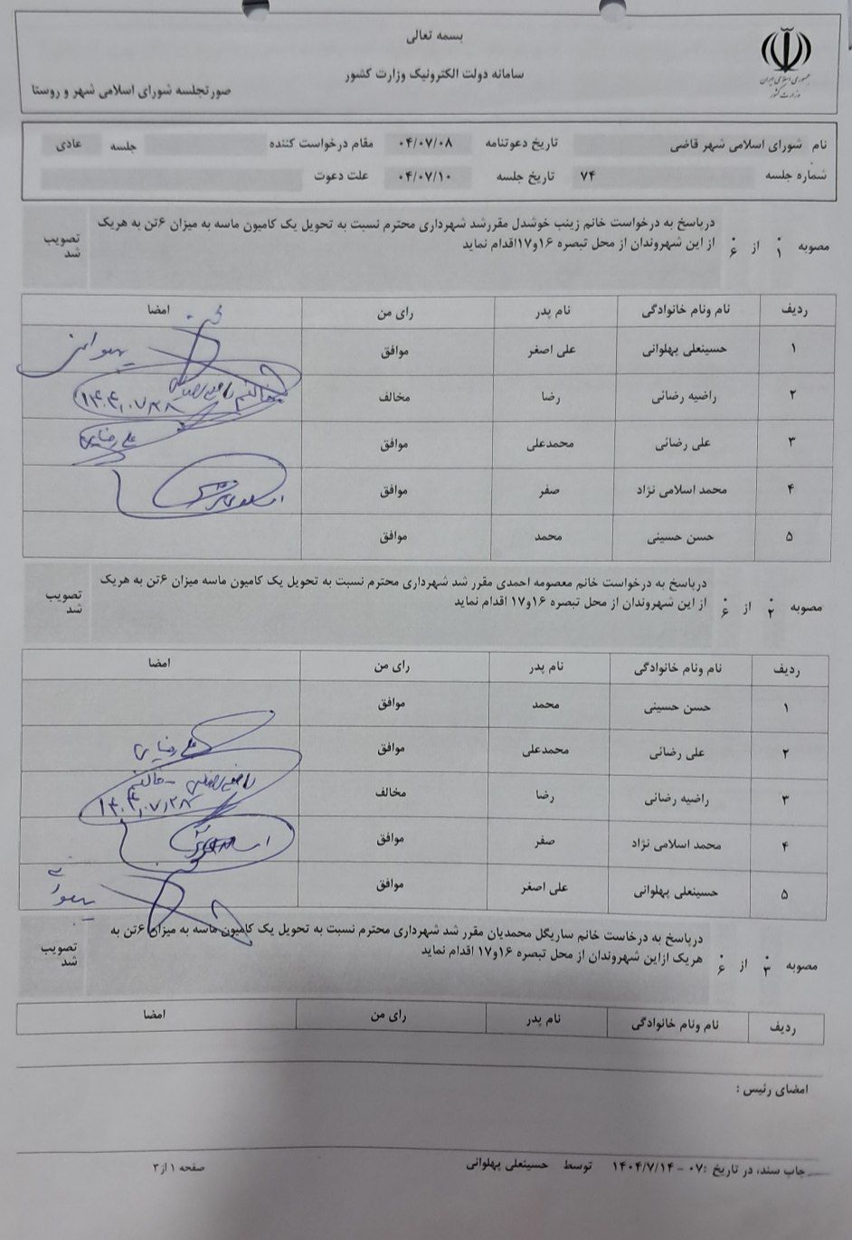 کمیسیونهای شورای اسلامی شهر در سال 1404